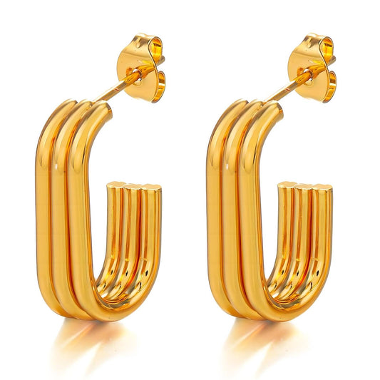 18K gold plated Stainless steel earrings, Intensity