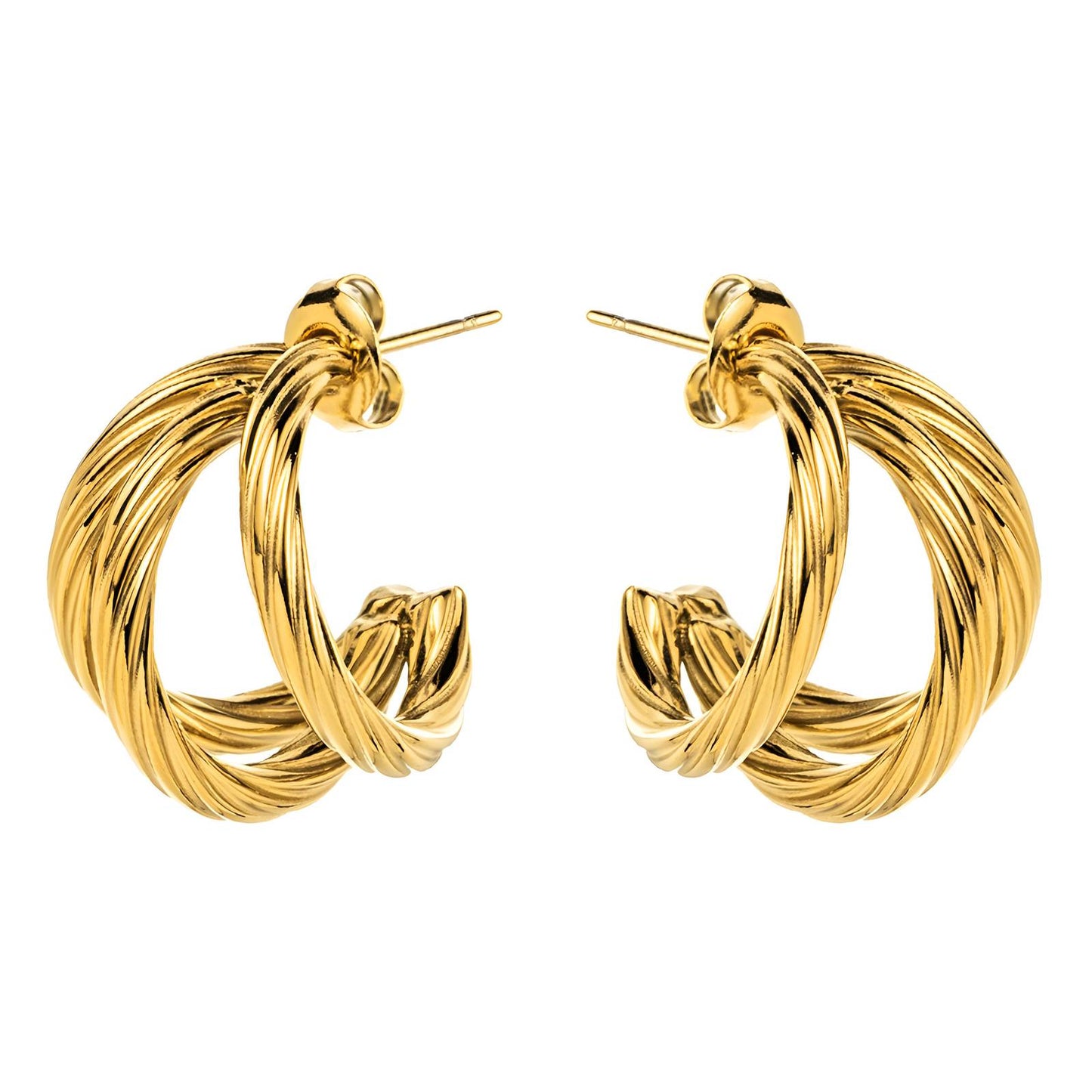 18K gold plated Stainless steel earrings, Intensity