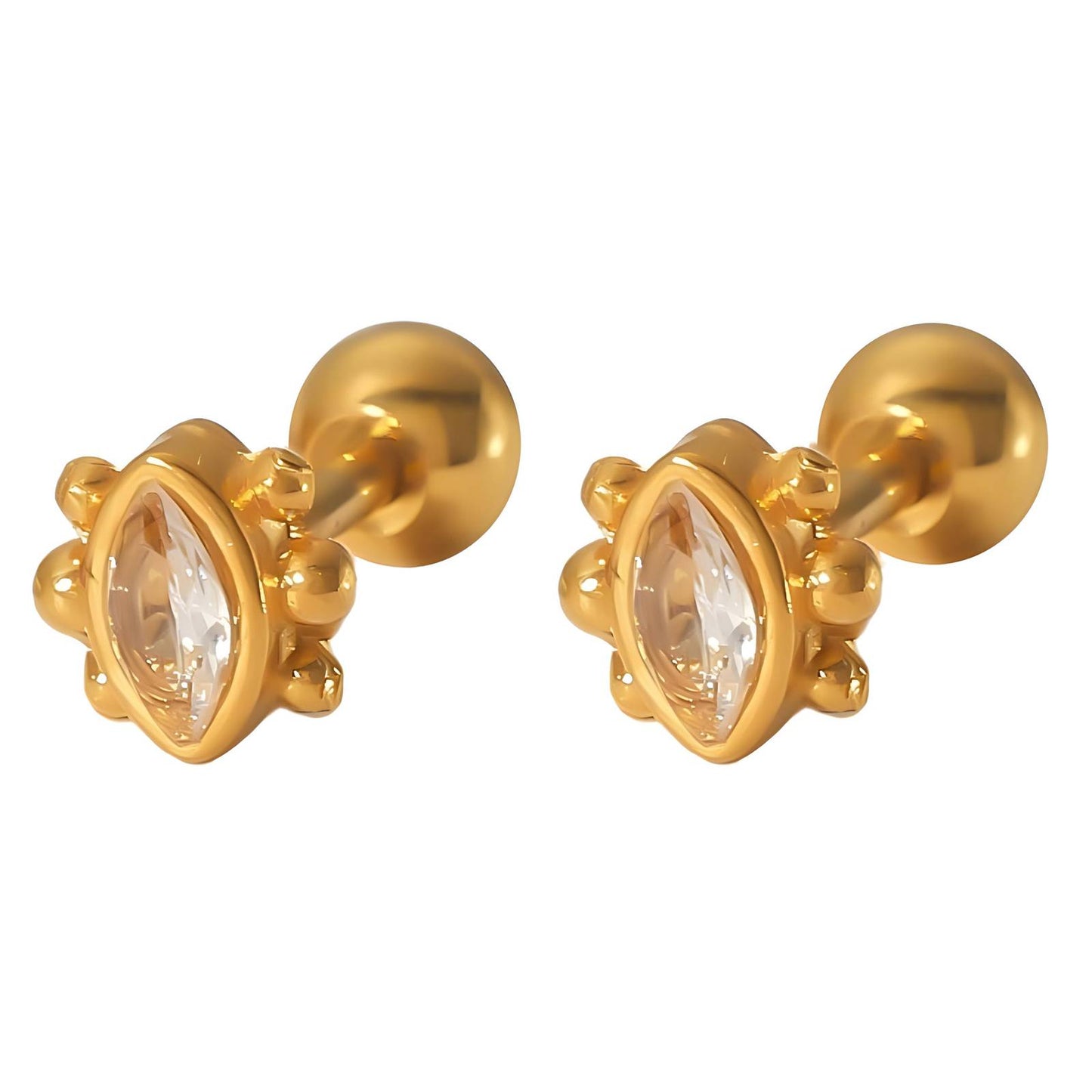 18K gold plated Stainless steel earrings, Intensity