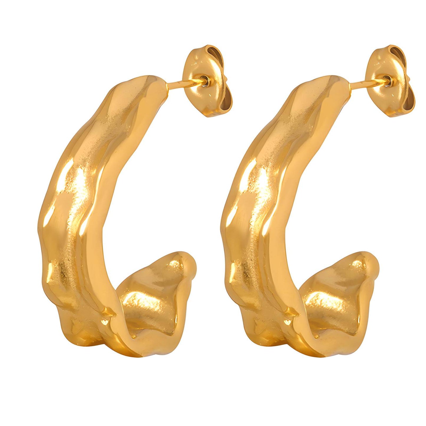 18K gold plated Stainless steel earrings, Intensity