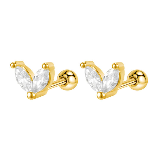 18K gold plated Stainless steel  Heart earrings, Intensity