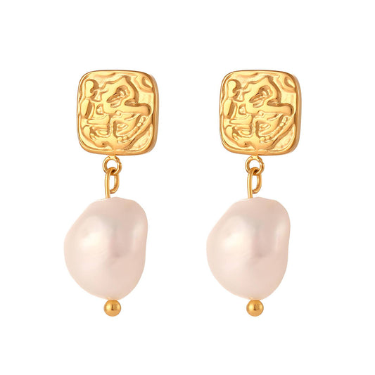 18K gold plated Stainless steel earrings, Intensity