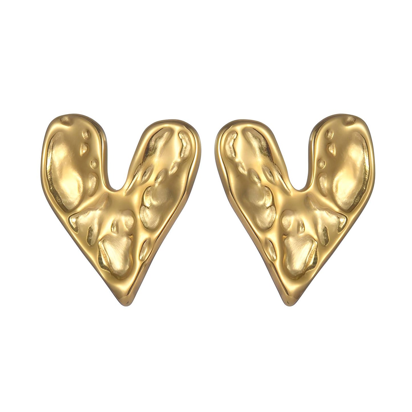 18K gold plated Stainless steel  Hearts earrings, Intensity