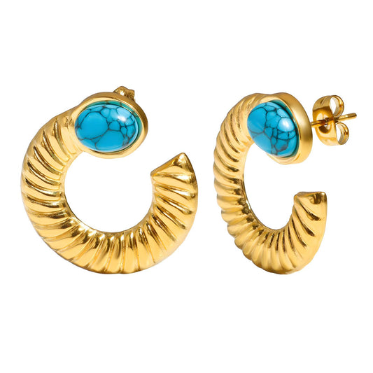 18K gold plated Stainless steel earrings, Intensity