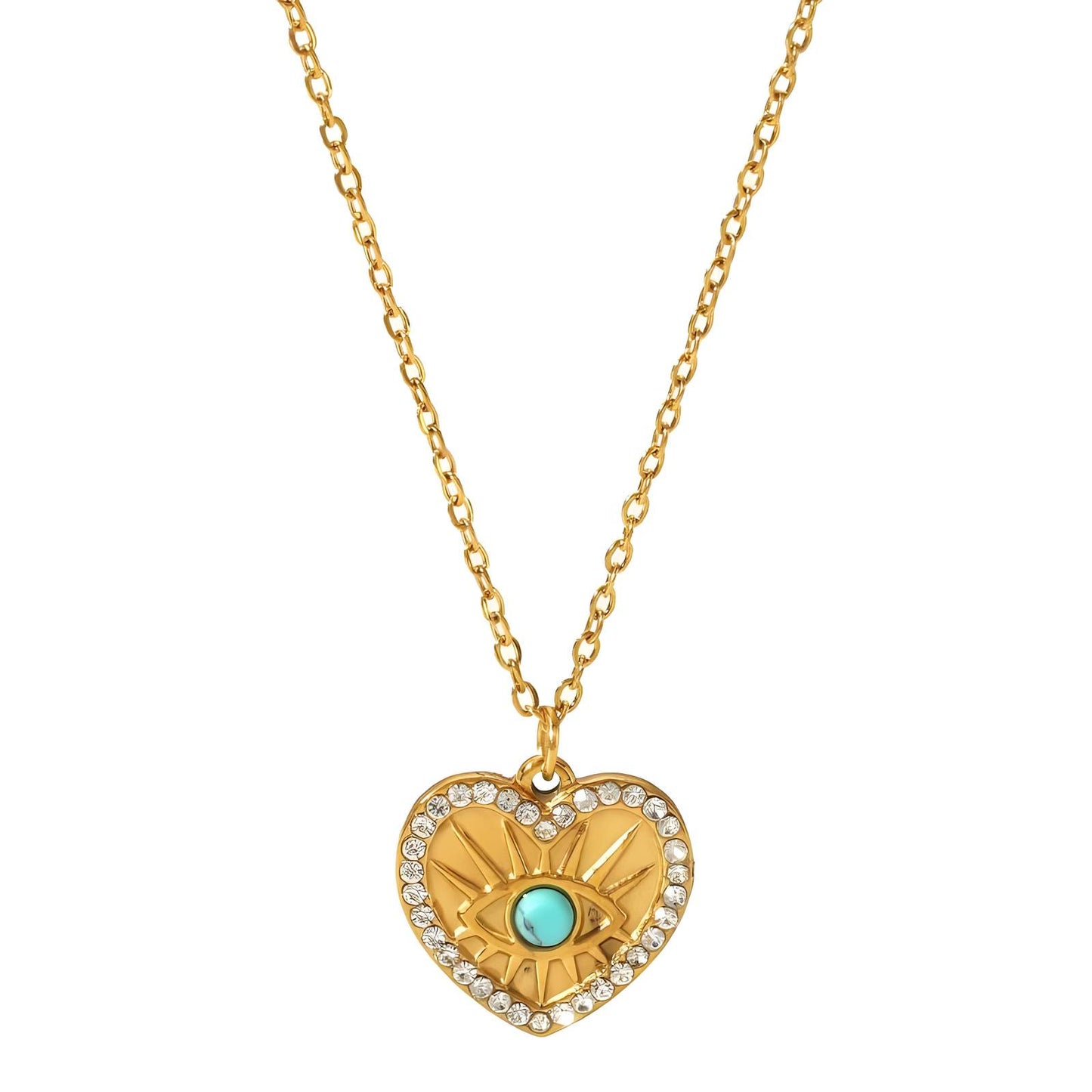 18K gold plated Stainless steel  Heart necklace, Intensity