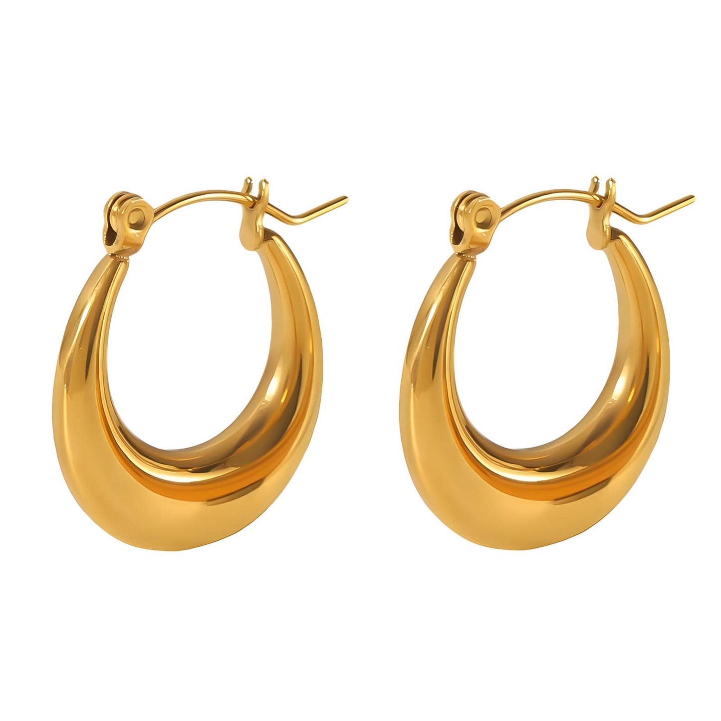 18K gold plated Stainless steel earrings, Intensity