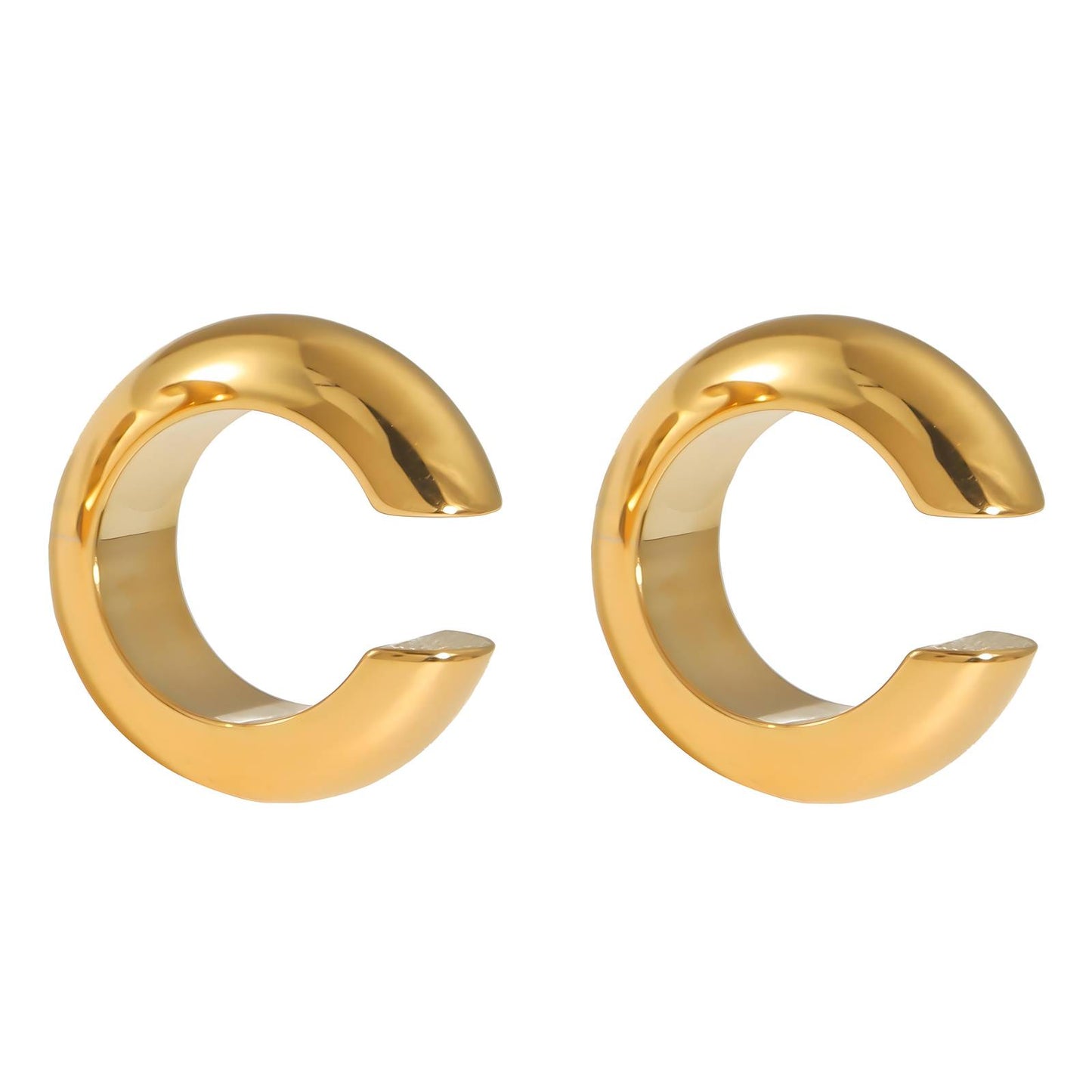 18K gold plated Stainless steel earrings, Intensity