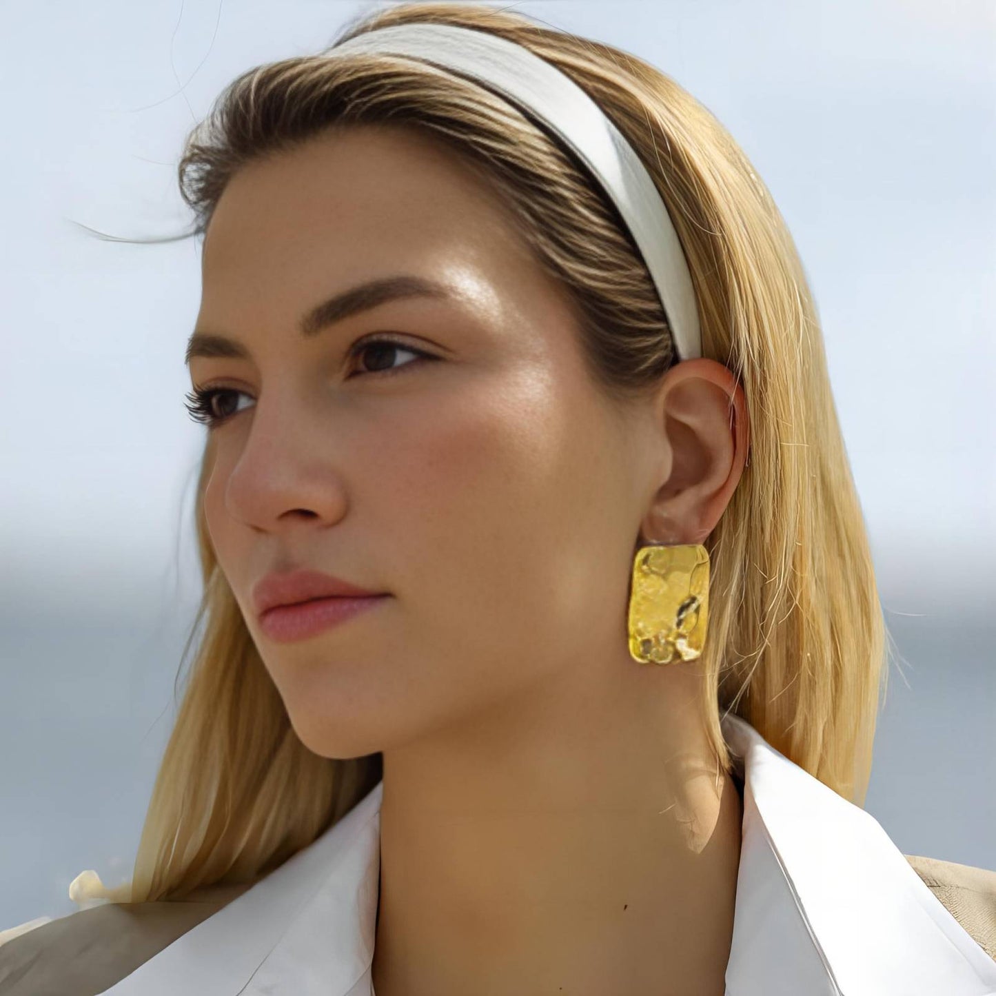 18K gold plated Stainless steel earrings, Intensity