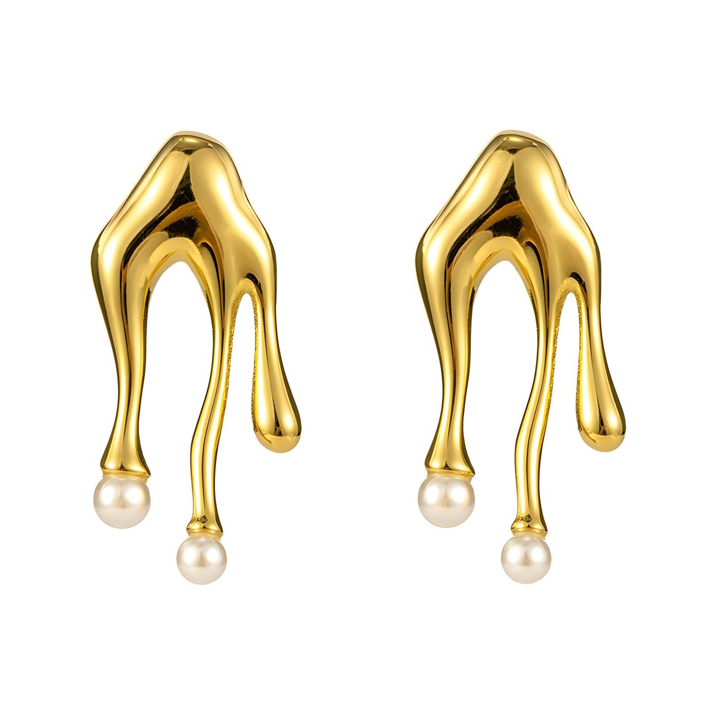 18K gold plated Stainless steel earrings, Intensity