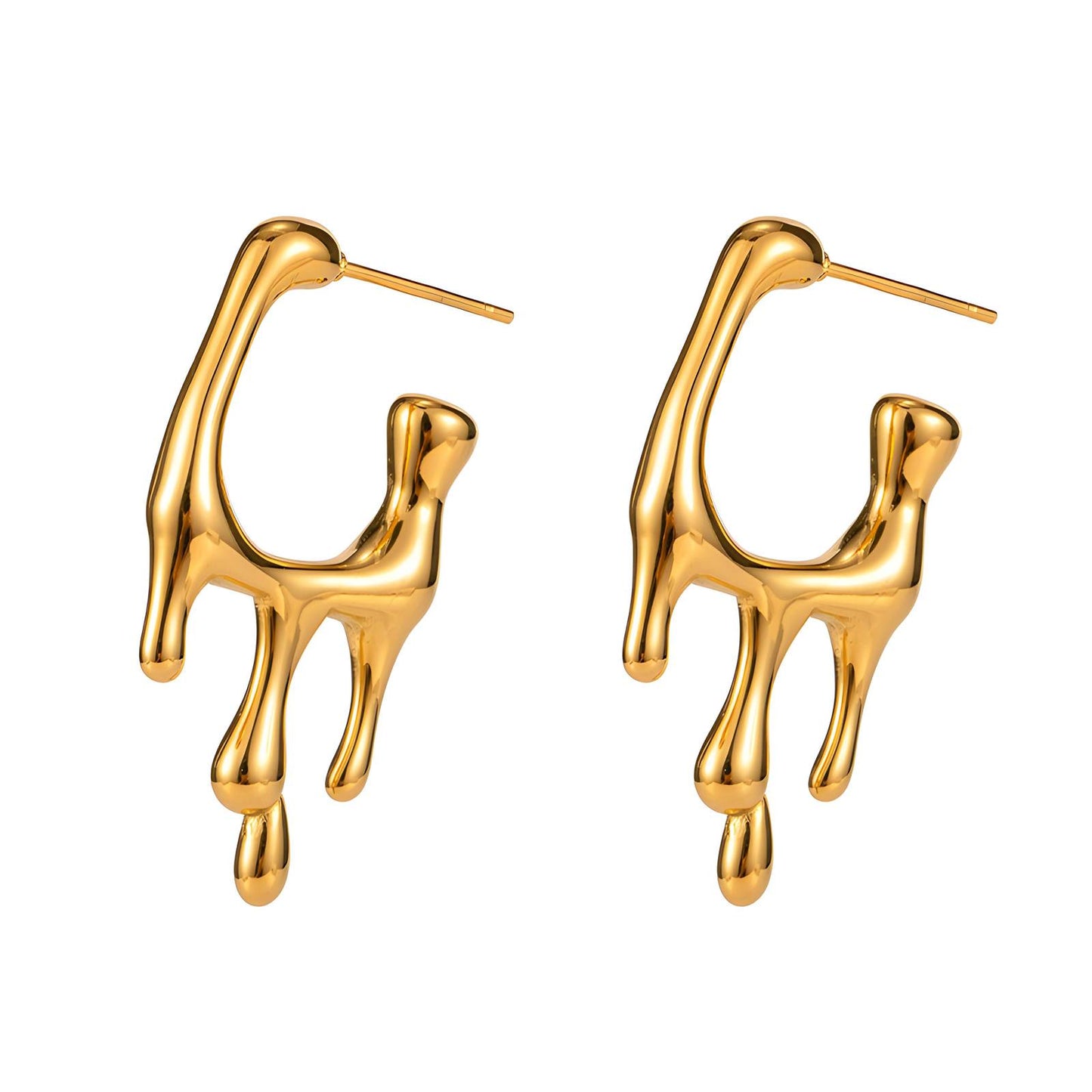 18K gold plated Stainless steel earrings, Intensity