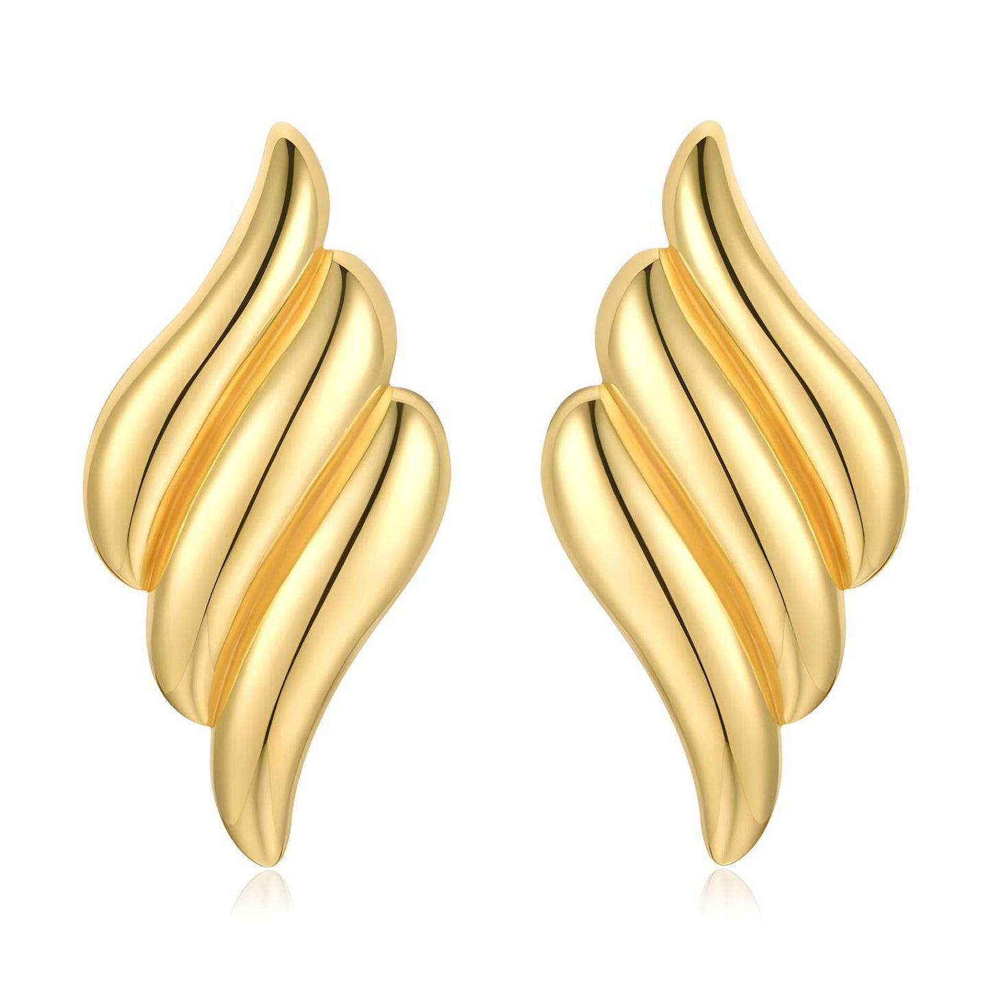 18K gold plated Stainless steel earrings, Intensity