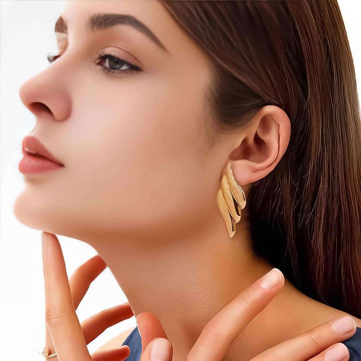 18K gold plated Stainless steel earrings, Intensity