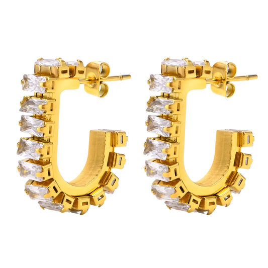 18K gold plated Stainless steel earrings, Intensity