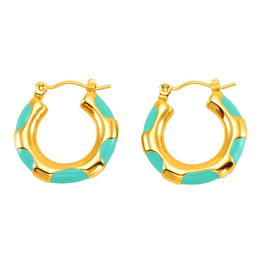 18K gold plated Stainless steel earrings, Intensity