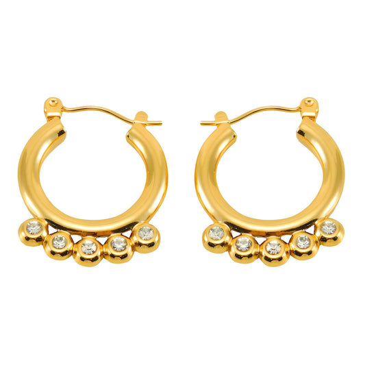 18K gold plated Stainless steel earrings, Intensity