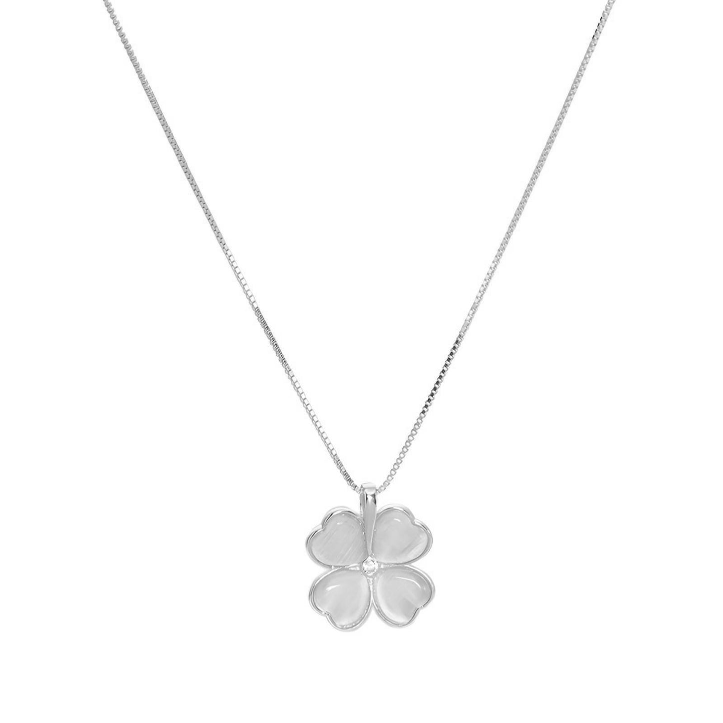 Stainless steel  Four-leaf clover necklace, Intensity