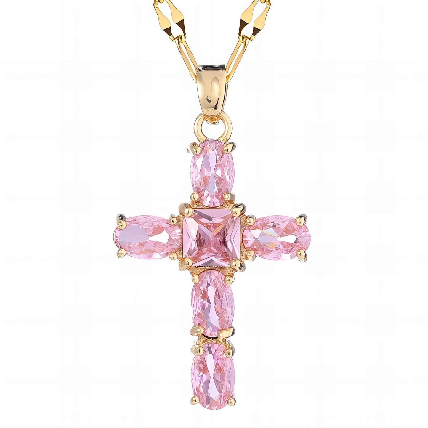 18K gold plated  Crosses necklace, Intensity