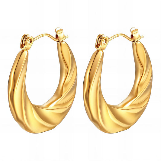 18K gold plated Stainless steel earrings, Intensity