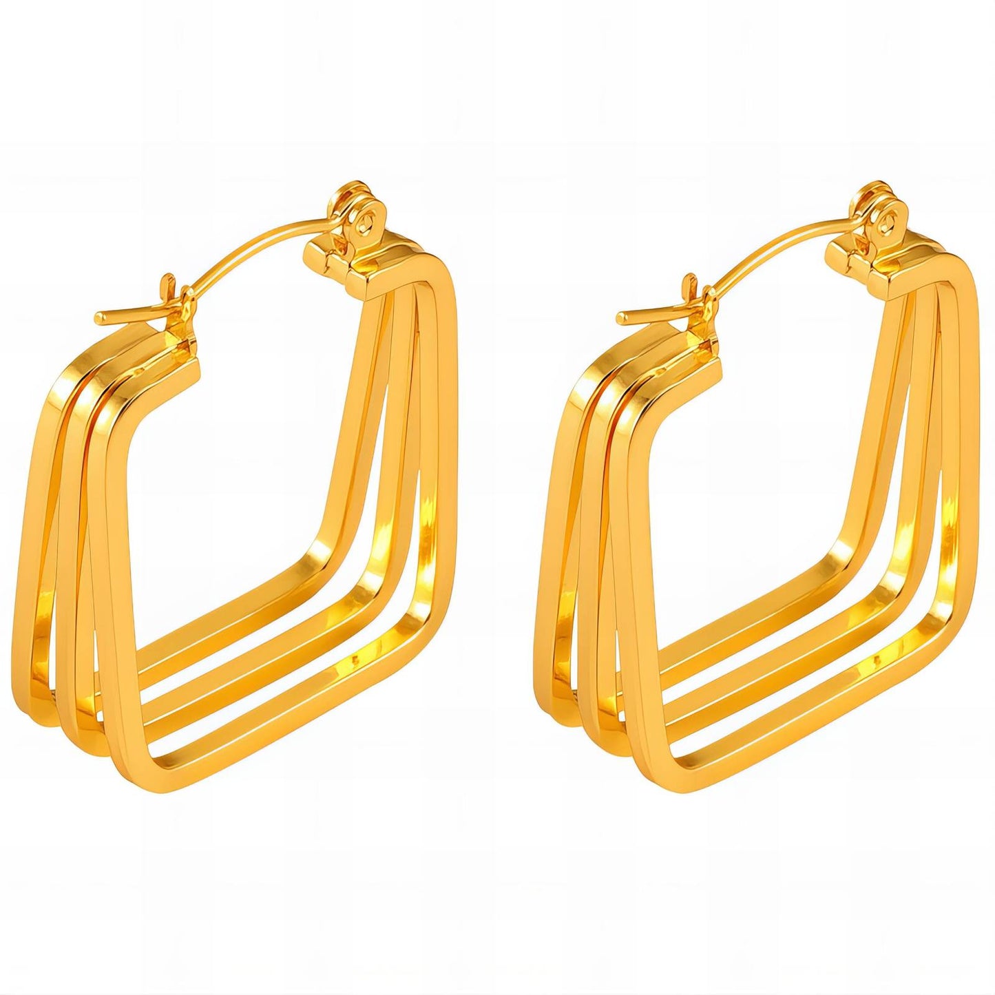 18K gold plated Stainless steel earrings, Intensity