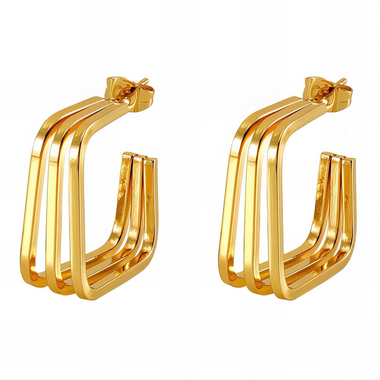 18K gold plated Stainless steel earrings, Intensity