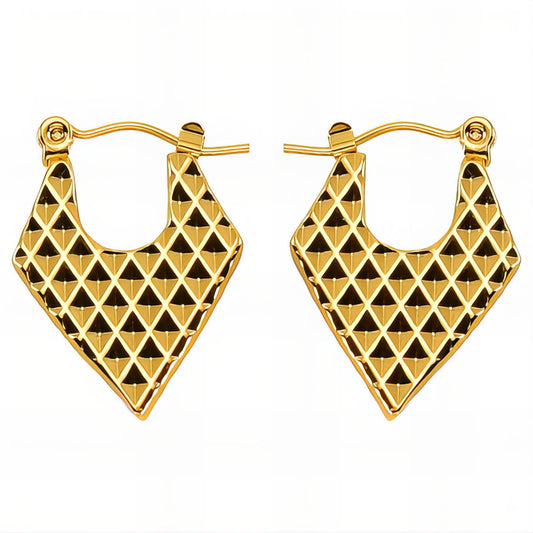 18K gold plated Stainless steel  Hearts earrings, Intensity