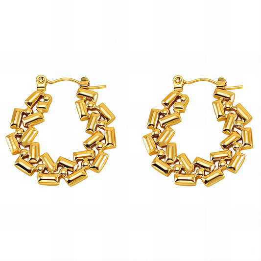 18K gold plated Stainless steel earrings, Intensity