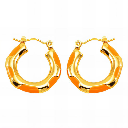 18K gold plated Stainless steel earrings, Intensity