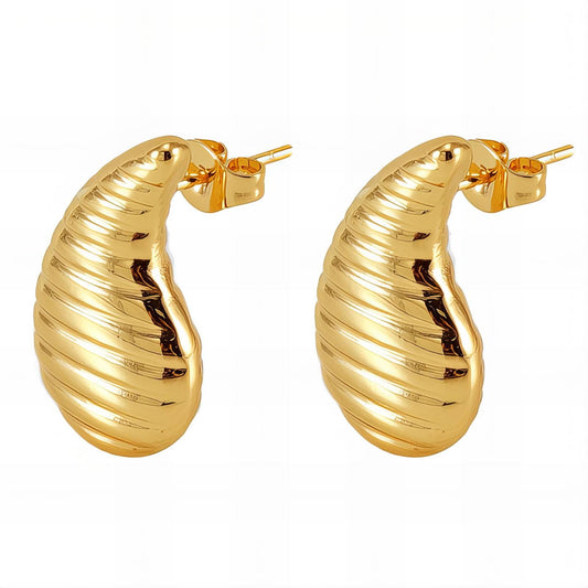 18K gold plated Stainless steel earrings, Intensity