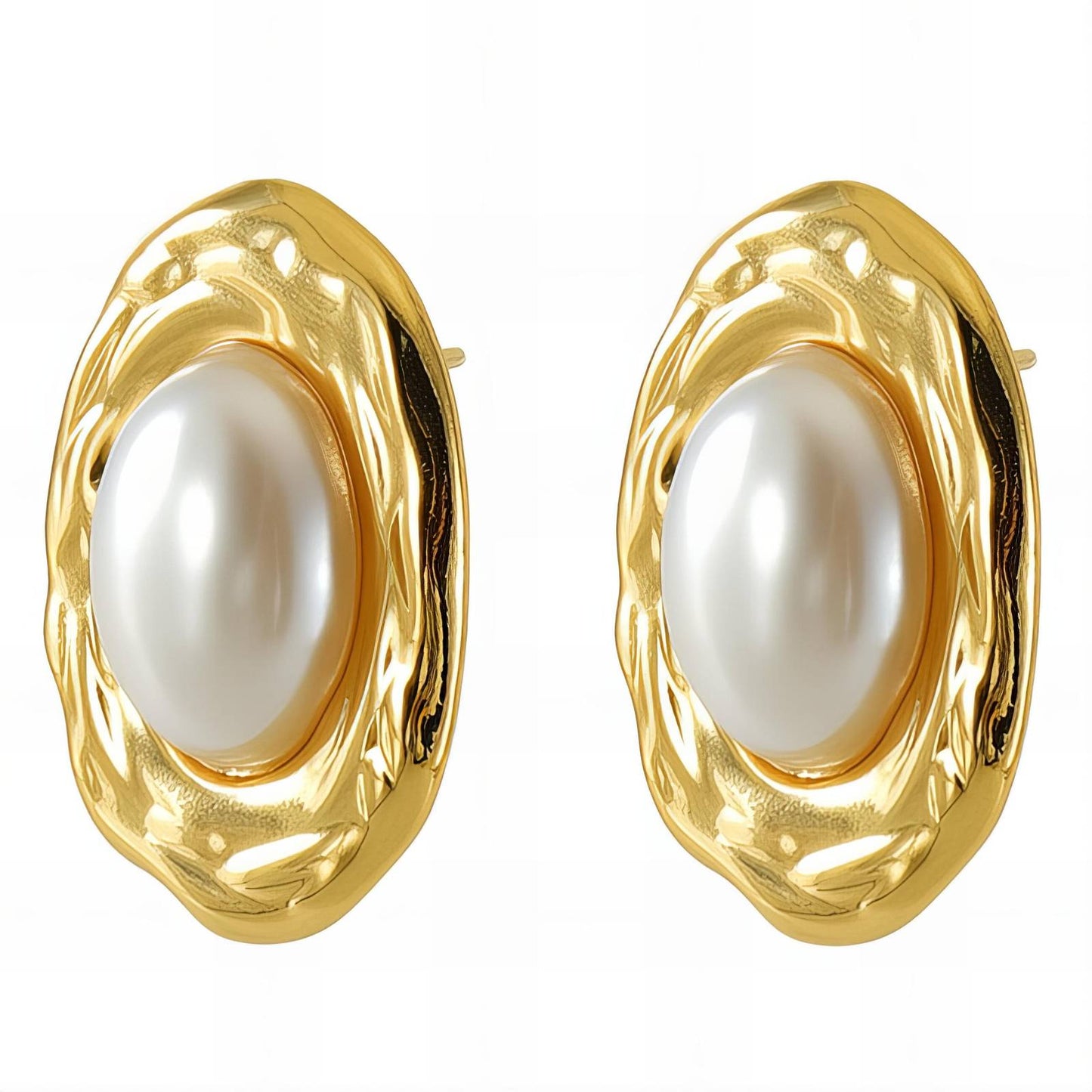 18K gold plated Stainless steel earrings, Intensity