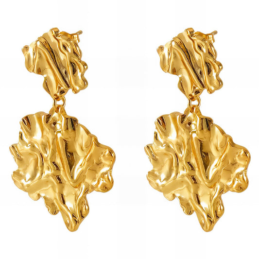 18K gold plated Stainless steel earrings, Intensity