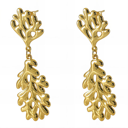 18K gold plated Stainless steel earrings, Intensity