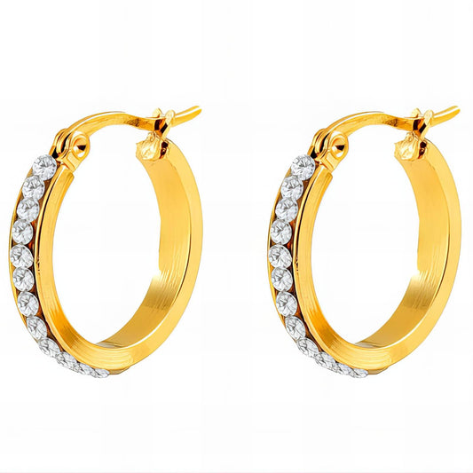 18K gold plated Stainless steel earrings, Intensity