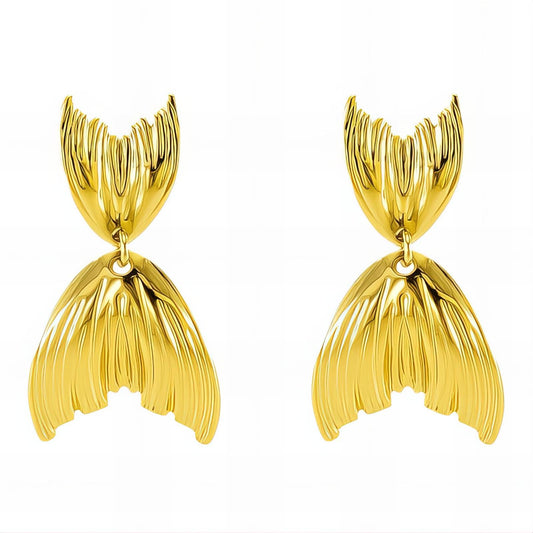 18K gold plated Stainless steel earrings, Intensity