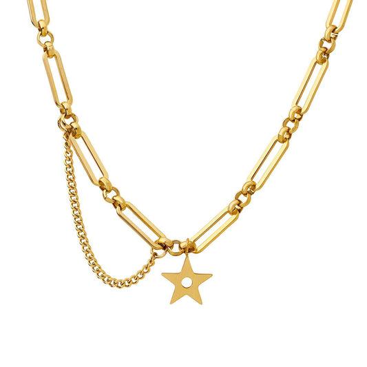 18K gold plated Stainless steel  Star necklace, Intensity