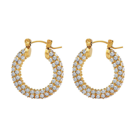 18K gold plated Stainless steel earrings, Intensity