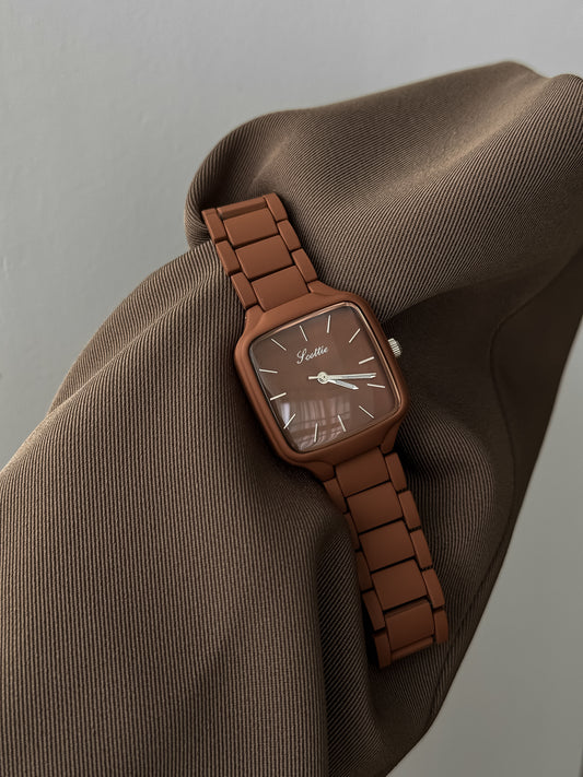 Timid Brown Scottie wrist watch