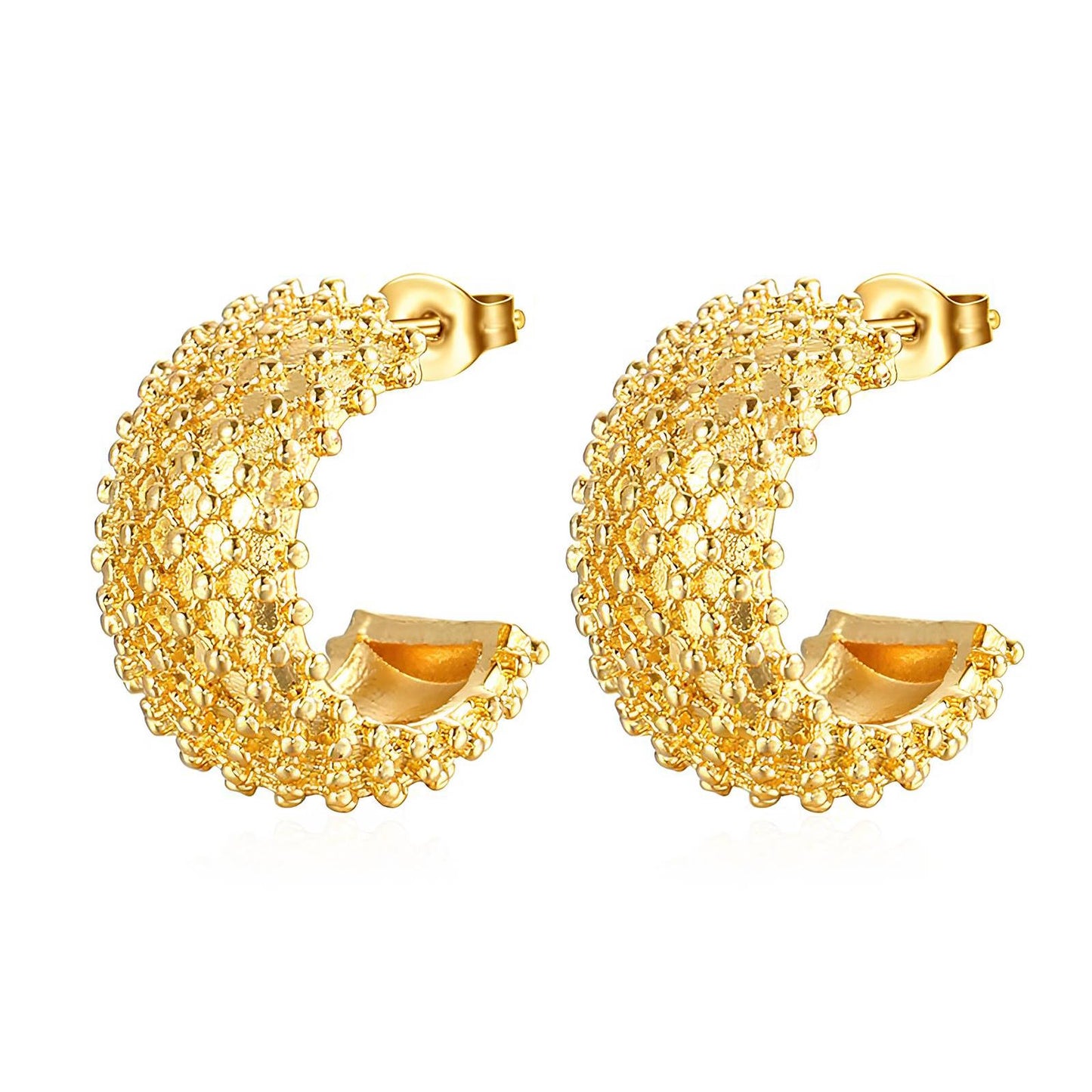 18K gold plated Stainless steel earrings, Intensity