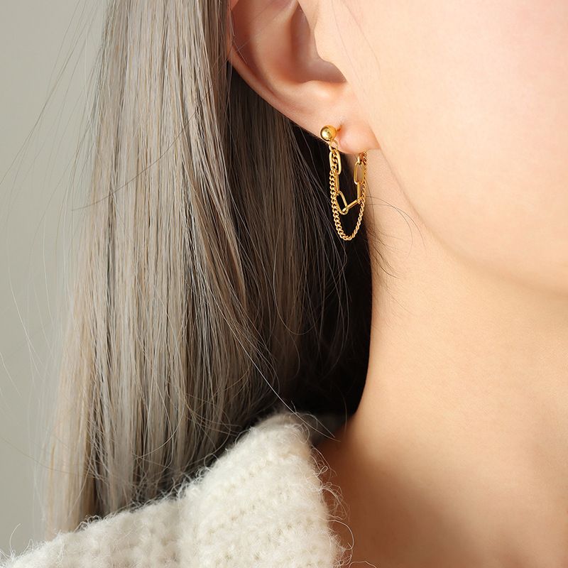 18K gold plated Stainless steel earrings, Intensity