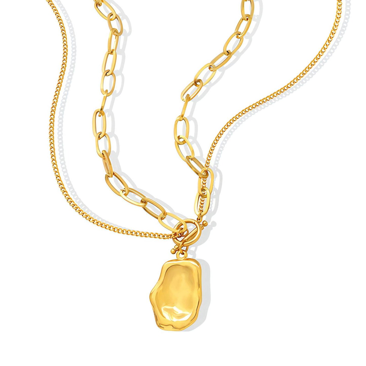 18K gold plated Stainless steel necklace, Intensity