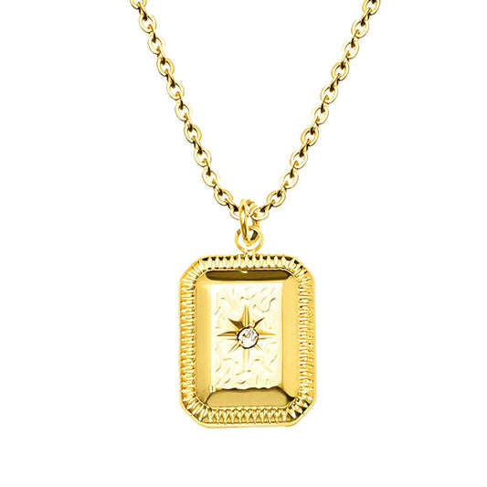 18K gold plated Stainless steel  Star necklace, Intensity