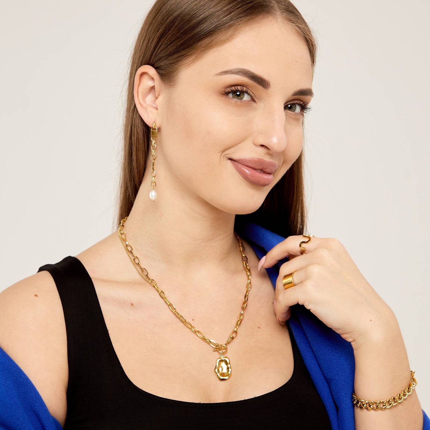 18K gold plated Stainless steel necklace, Intensity