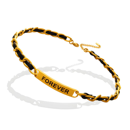 18K gold plated Stainless steel  Forever necklace, Intensity