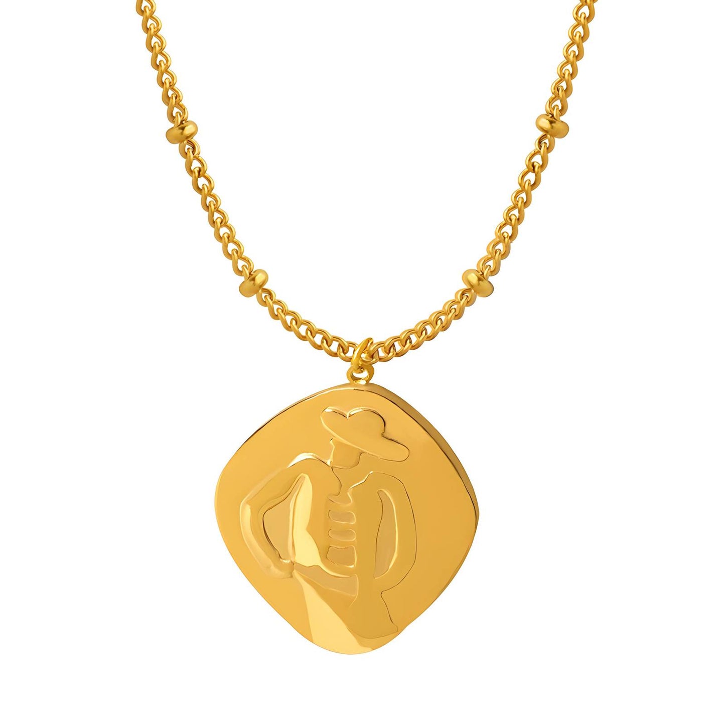 18K gold plated Stainless steel necklace, Intensity