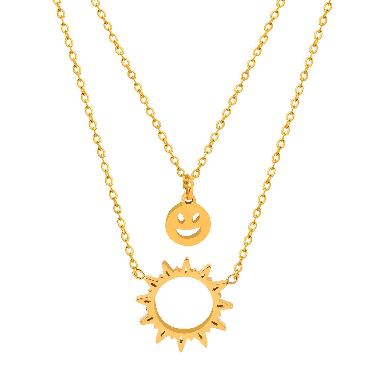 18K gold plated Stainless steel  The Sun necklace, Intensity