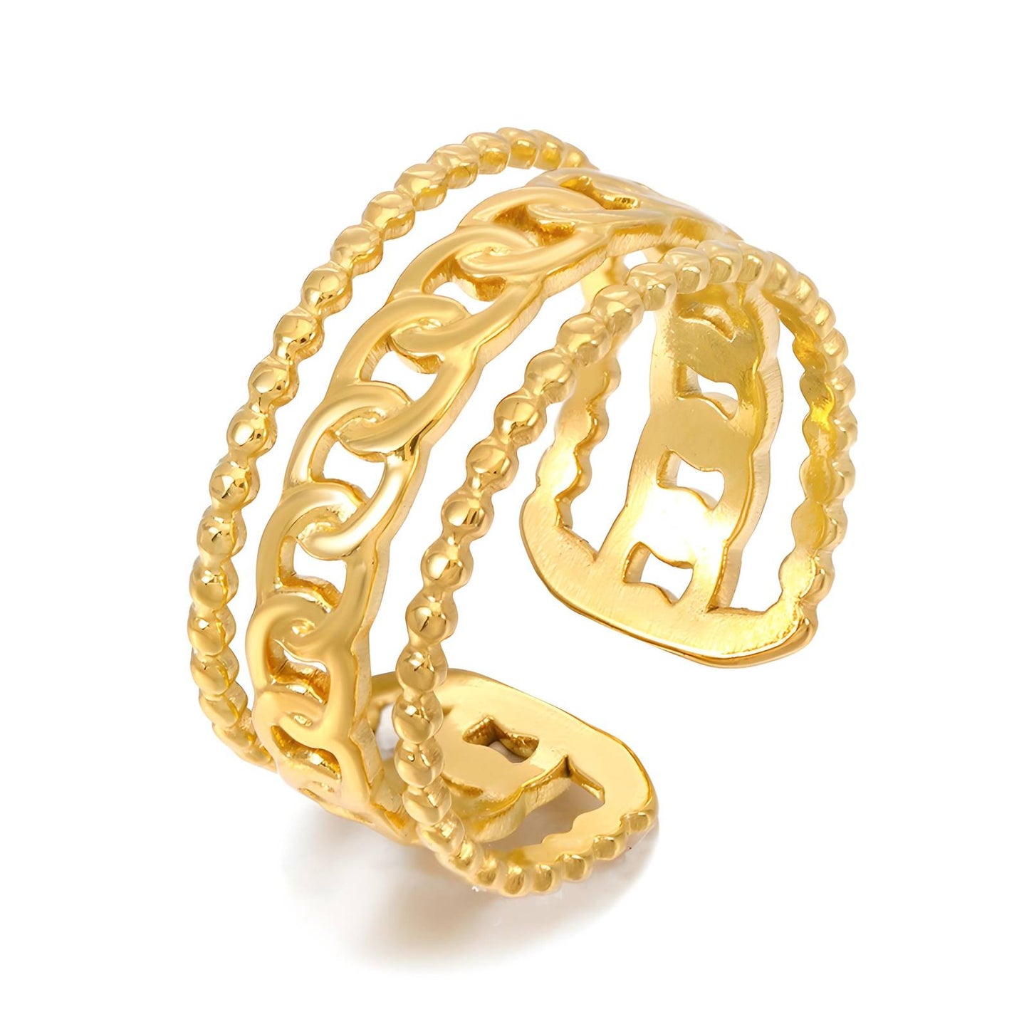 18K gold plated Stainless steel finger ring, Intensity