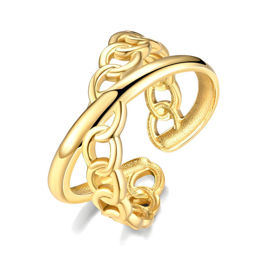 18K gold plated Stainless steel finger ring, Intensity
