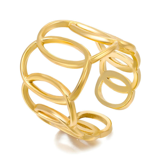 18K gold plated Stainless steel finger ring, Intensity