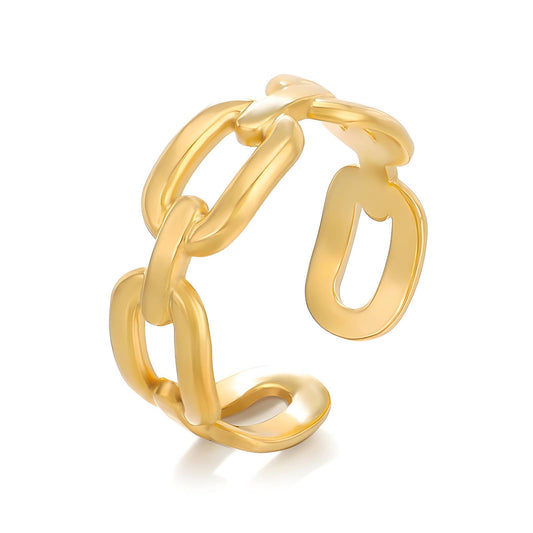 18K gold plated Stainless steel finger ring, Intensity