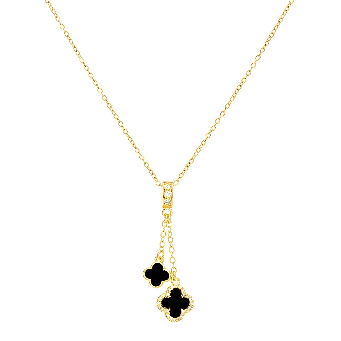 18K gold plated Stainless steel  Four-leaf clover necklace, Intensity