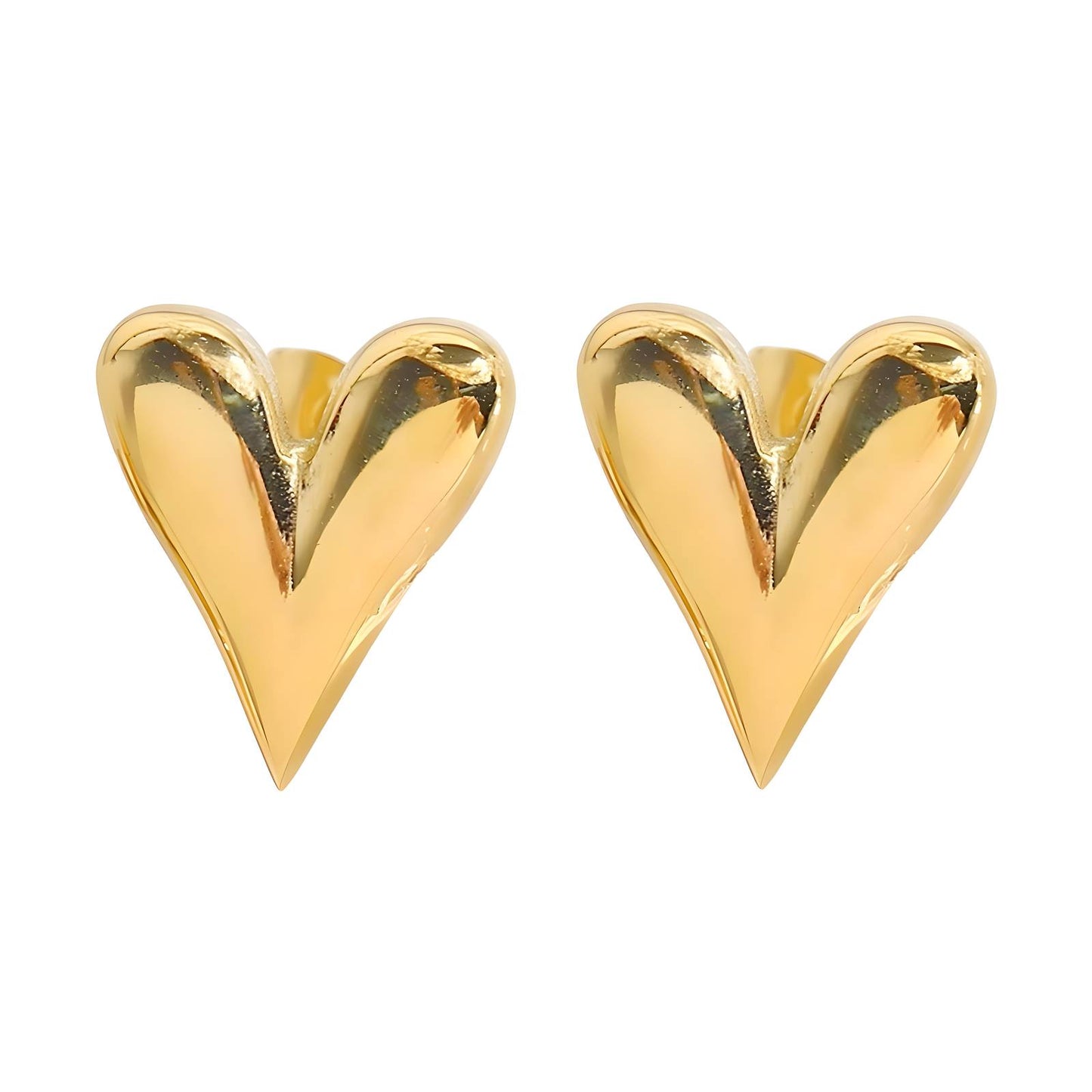 18K gold plated Stainless steel  Hearts earrings, Intensity